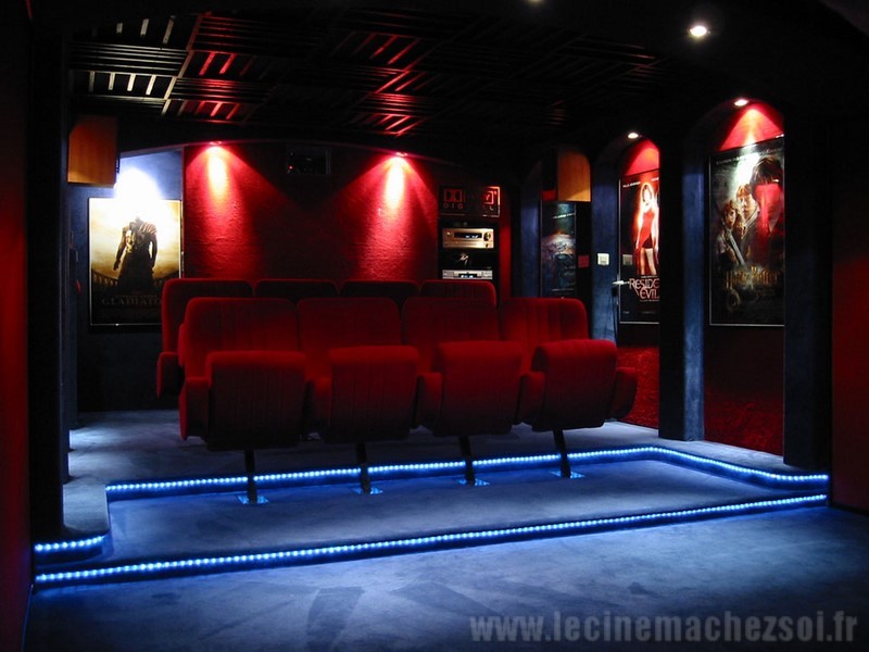 Vue de l'ensemble des sièges cinéma